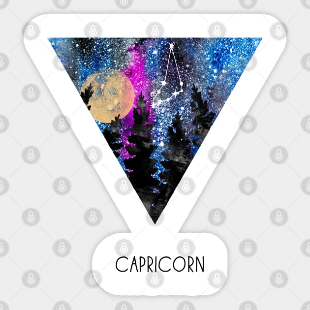 Capricorn Constellation, Capricorn Sticker by RosaliArt